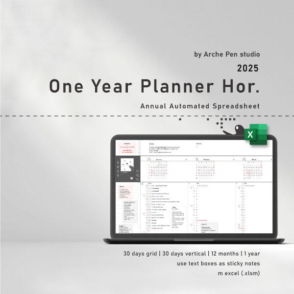 One Year Planner Hor.