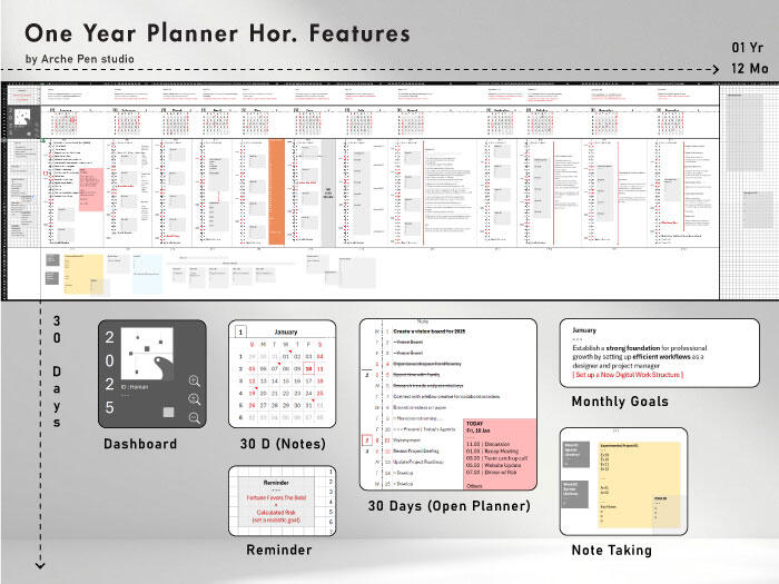 One Year Planner Hor.
